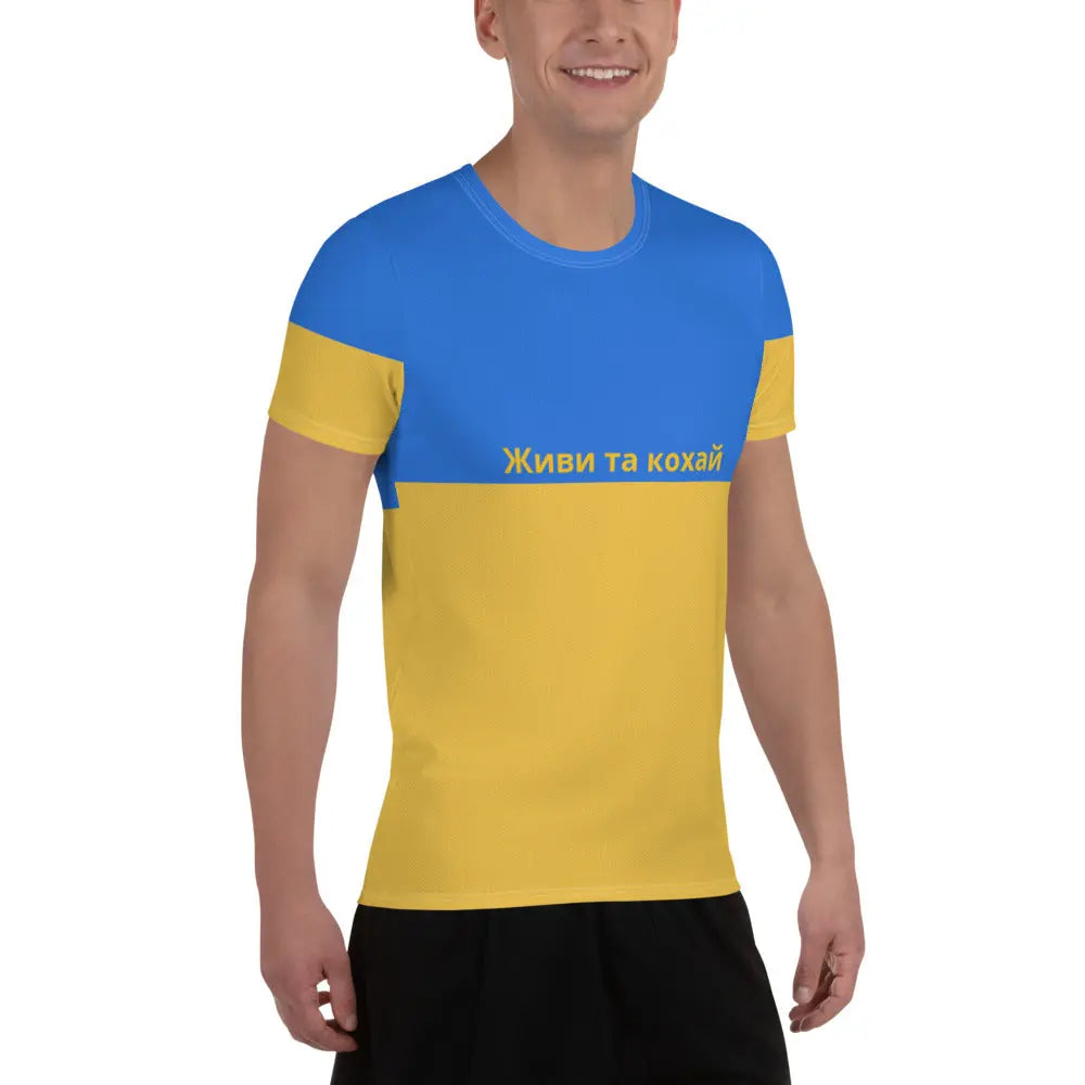 Ukraine Men's Athletic T-shirt Life and love in Ukraine Worldwide Exotic Styles